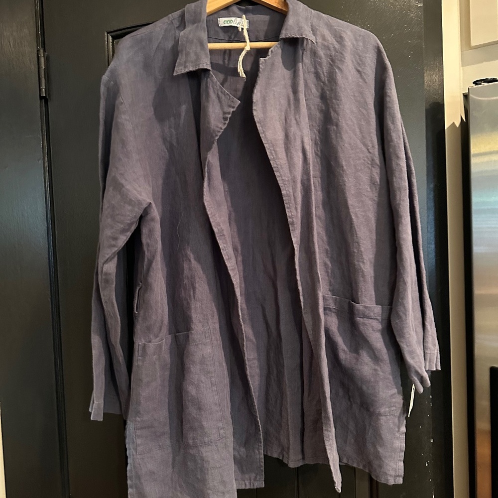 Linen Jacket Steele Blue